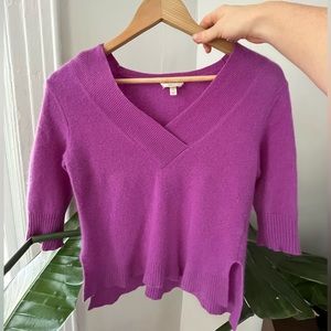 Anthropologie cashmere v-neck sweater purple